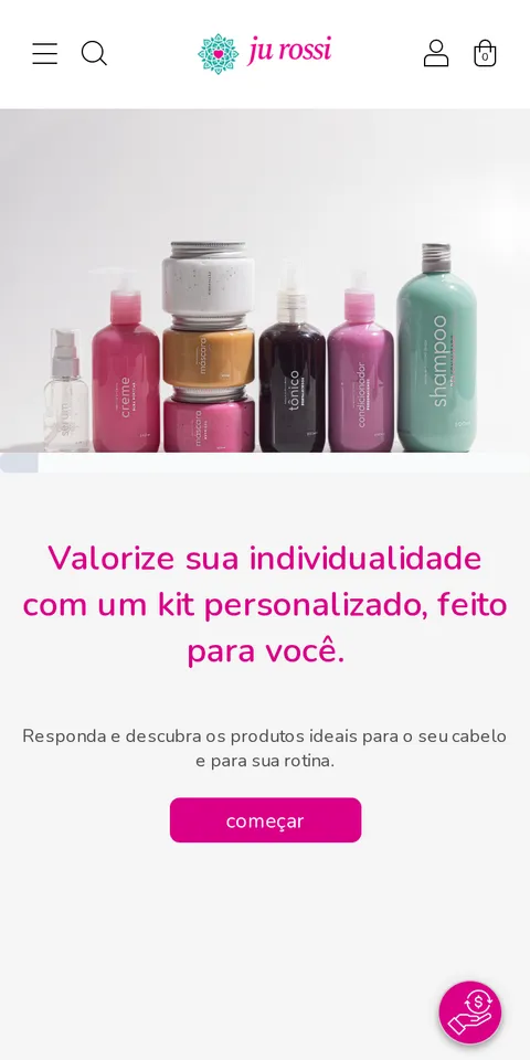O mesmo quiz da Ju Rossi Cosméticos no celular