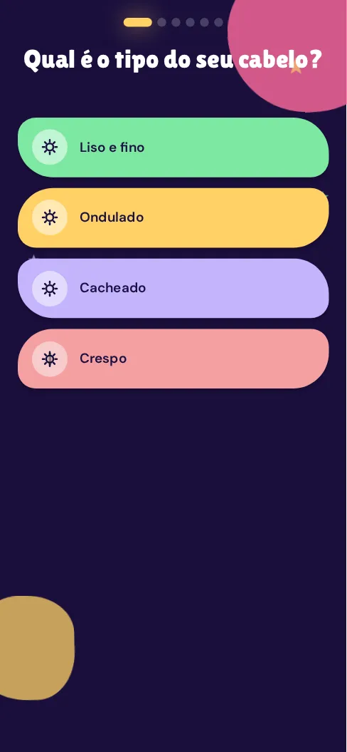 Primeira pergunta do modelo Rotina Capilar, como aparece no celular